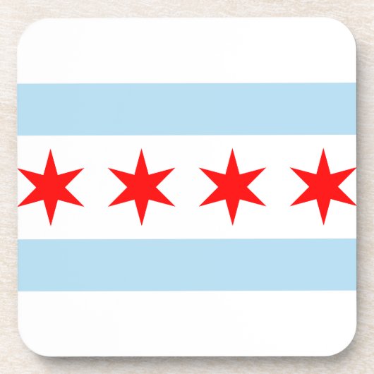 Vlag van Chicago, Illinois Beverage Coaster Bier Onderzetter (Voorkant)