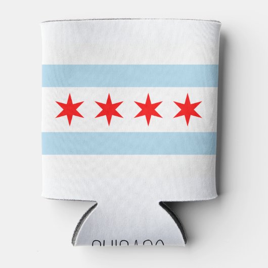 Vlag van Chicago, Illinois Blikjeskoeler (Voorkant)