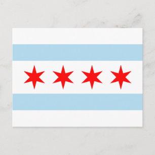 Vlag van Chicago, Illinois Briefkaart