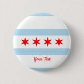 Vlag van Chicago, Illinois Button (Voorkant)