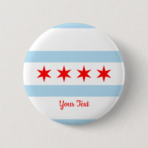 Vlag van Chicago, Illinois Button