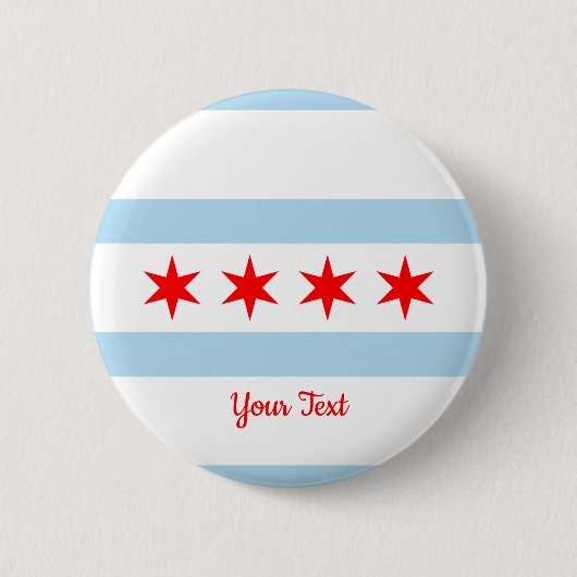 Vlag van Chicago, Illinois Button (Voorkant)