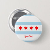Vlag van Chicago, Illinois Button (Voorkant /achterkant)