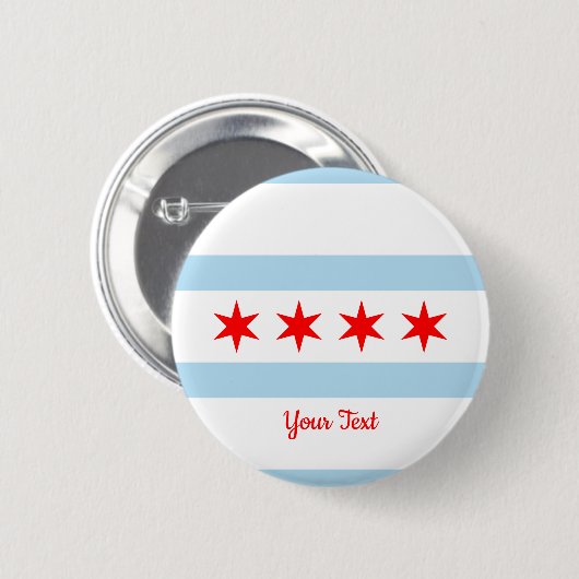 Vlag van Chicago, Illinois Button (Voorkant /achterkant)