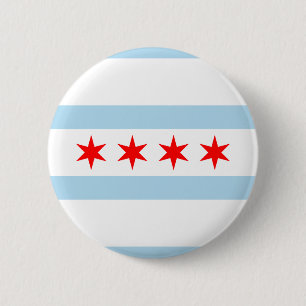 Vlag van Chicago, Illinois Button