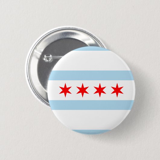 Vlag van Chicago, Illinois Button (Voorkant /achterkant)