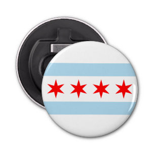 Vlag van Chicago, Illinois Button Flesopener