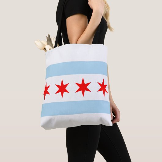Vlag van Chicago, Illinois Canvas tas (Dichtbij)