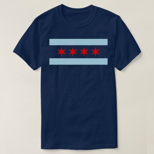 Vlag van Chicago Illinois Chi Town Windy City T-shirt (Design voorkant)