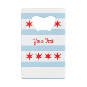 Vlag van Chicago, Illinois Credit Card Flesopener Creditkaart Flessenopener