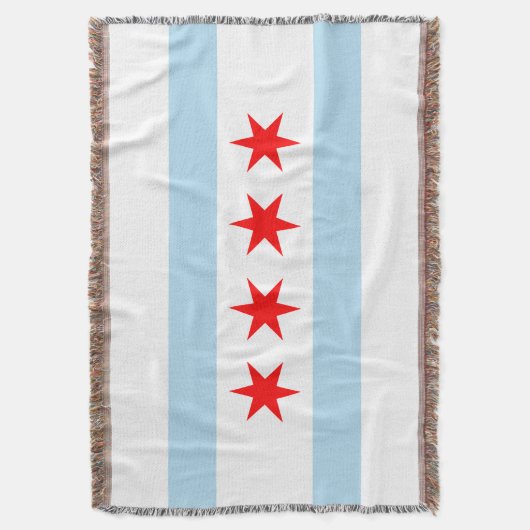 Vlag van Chicago, Illinois Deken (Voorkant Verticaal)
