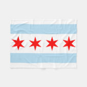 Vlag van Chicago, Illinois Fleece Deken (Voorkant (Horizontaal))