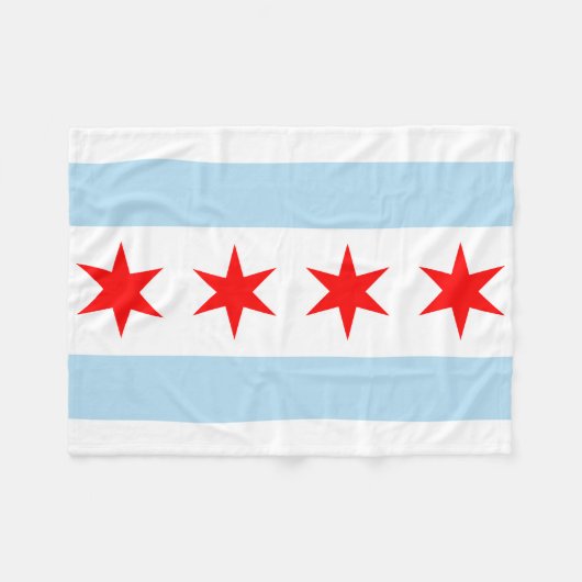 Vlag van Chicago, Illinois Fleece Deken (Voorkant (Horizontaal))