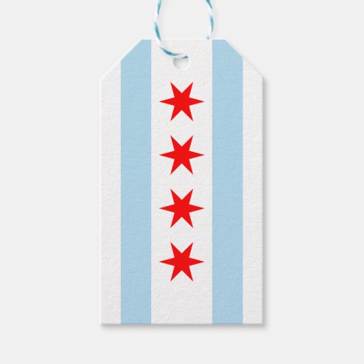 Vlag van Chicago, Illinois Gift Labels Cadeaulabel (Voorkant)