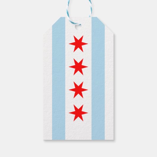 Vlag van Chicago, Illinois Gift Labels Cadeaulabel (Achterkant)
