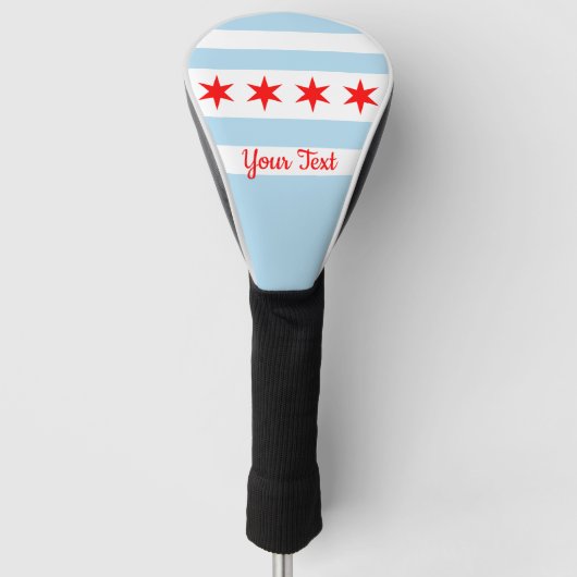Vlag van Chicago, Illinois Golf Head Hoesje Golfheadcover (Voorkant)