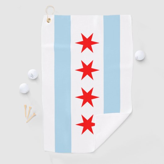 Vlag van Chicago, Illinois Golfhanddoek (Insitu)