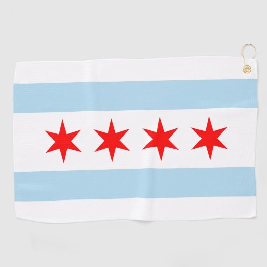 Vlag van Chicago, Illinois Golfhanddoek (Horizontaal)
