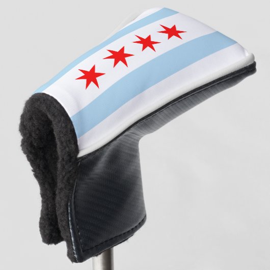 Vlag van Chicago, Illinois Golfheadcover (3/4 voorkant)