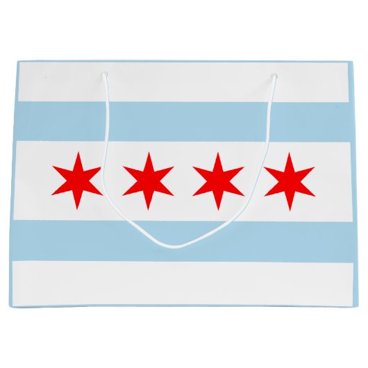 Vlag van Chicago, Illinois Groot Cadeauzakje (Voorkant)