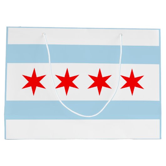 Vlag van Chicago, Illinois Groot Cadeauzakje (Achterkant)