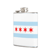 Vlag van Chicago, Illinois Hip Flask Heupfles (Links)