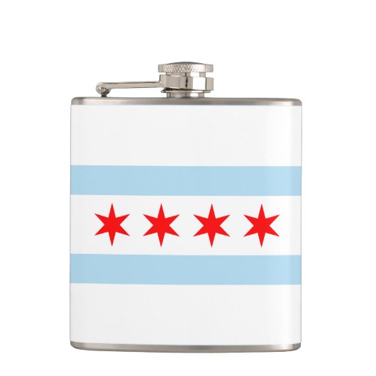 Vlag van Chicago, Illinois Hip Flask Heupfles (Voorkant)