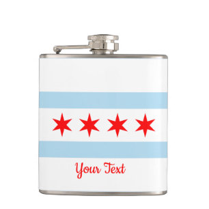 Vlag van Chicago, Illinois Hip Flask Heupfles