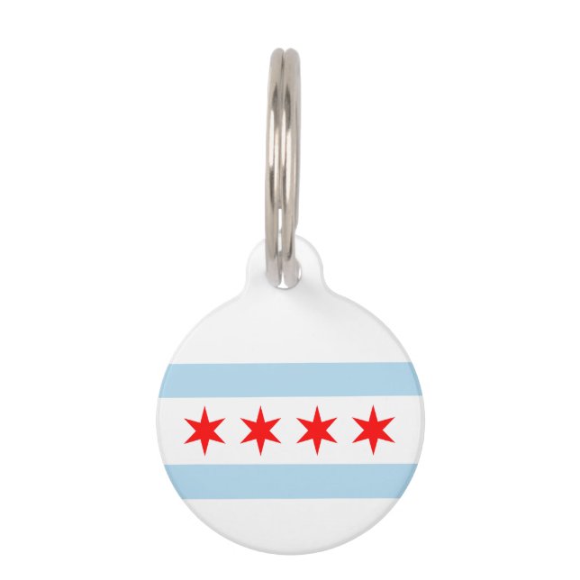 Vlag van Chicago, Illinois Huisdierpenning (Voorkant)