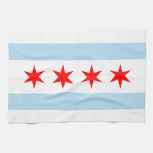 Vlag van Chicago, Illinois Keuken Handdoek
