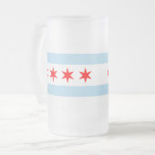 Vlag van Chicago, Illinois Matglas Bierpul (Voorkant links)