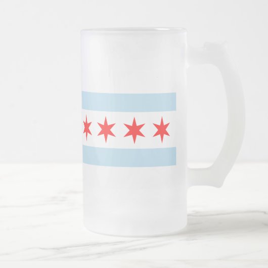 Vlag van Chicago, Illinois Matglas Bierpul (Rechts)