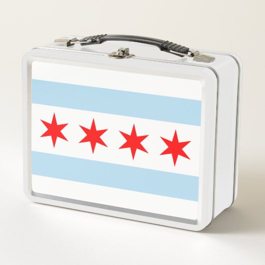 Vlag van Chicago, Illinois Metal Lunch Box (Voorkant)
