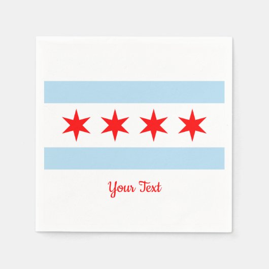 Vlag van Chicago, Illinois Paper Napkins Servet (Voorkant)