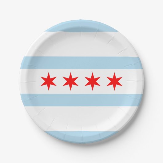 Vlag van Chicago, Illinois Papieren Bordje (Voorkant)