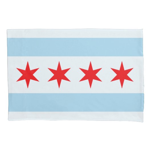 Vlag van Chicago, Illinois Pillowcase Kussensloop (Voorkant)