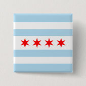 Vlag van Chicago, Illinois Pinback Button (Voorkant)
