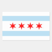 Vlag van Chicago, Illinois Rectangular Sticker (Voorkant)