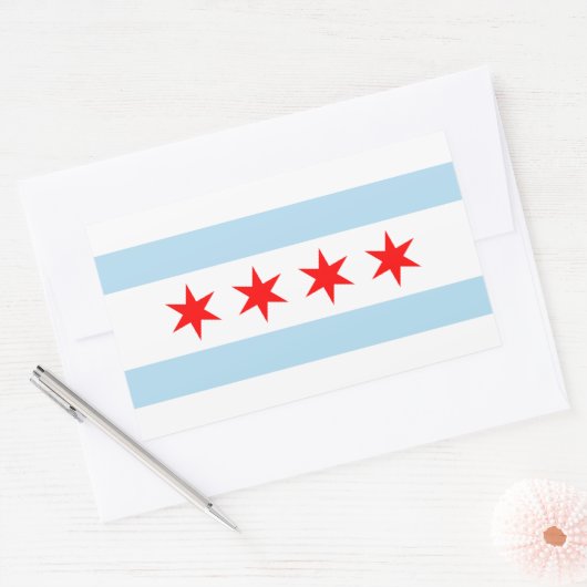 Vlag van Chicago, Illinois Rectangular Sticker (Envelop)