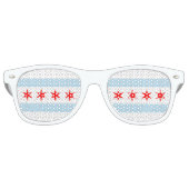 Vlag van Chicago, Illinois Retro Sunbril Retro Zonnebril (Voorkant)
