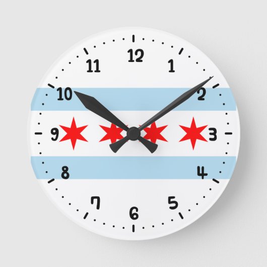 Vlag van Chicago, Illinois Ronde Klok (Voorkant)