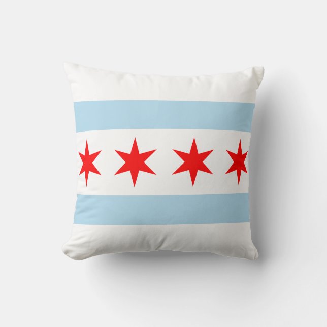 Vlag van Chicago, Illinois Sierkussen (Voorkant)