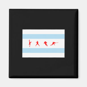 Vlag van Chicago Illinois Sketll Verkoop Voetll Ho Magneet