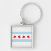 Vlag van Chicago, Illinois Sleutelhanger (Voorkant)