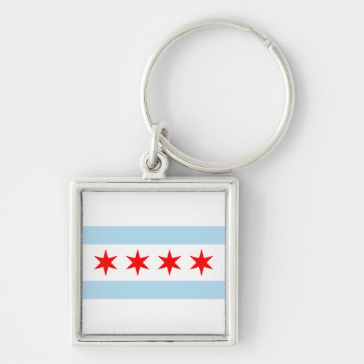 Vlag van Chicago, Illinois Sleutelhanger (Voorkant)
