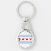 Vlag van Chicago, Illinois Sleutelhanger (Voorkant)