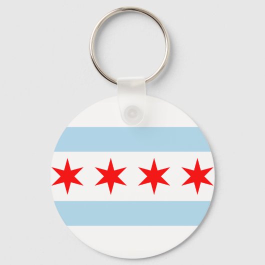 Vlag van Chicago, Illinois Sleutelhanger (Voorkant)