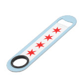 Vlag van Chicago, Illinois Speed Flessenopener (Achterkant Gekanteld)