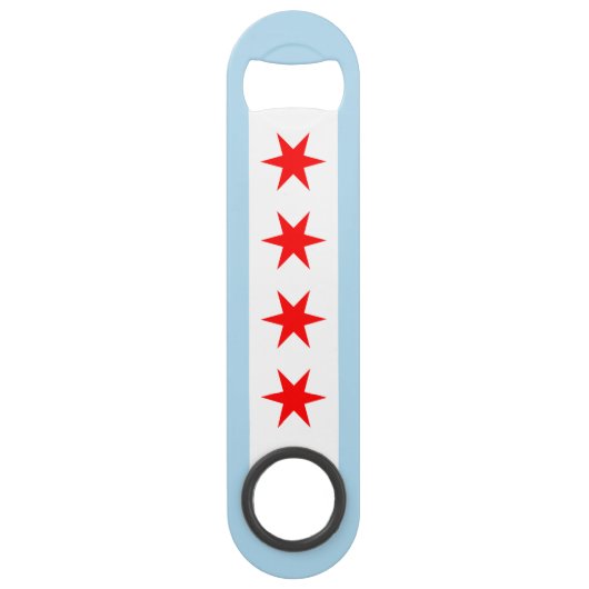 Vlag van Chicago, Illinois Speed Flessenopener (Voorkant)