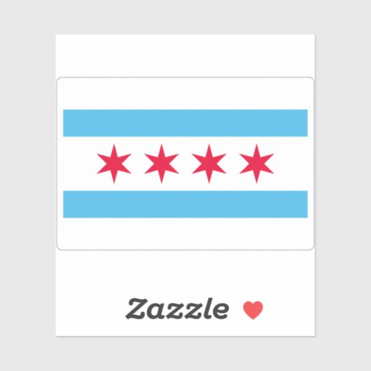 Vlag van Chicago, Illinois Sticker (Vel)